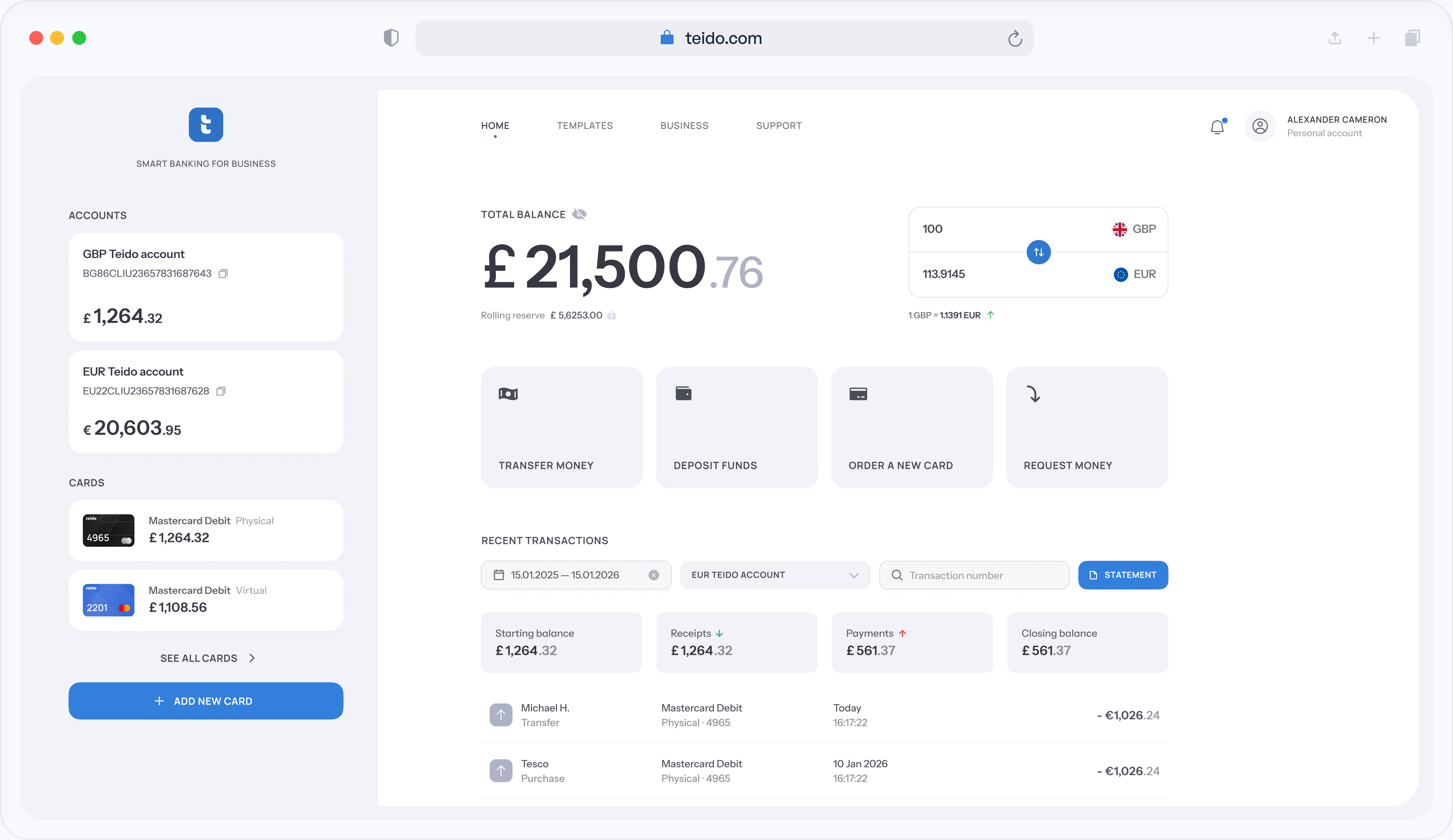 Teido web dashboard